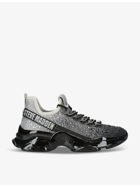 STEVE MADDEN Mistica rhinestone-embellished chunky-sole woven trainers