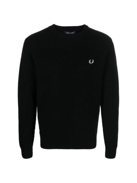 Fred Perry logo-embroidered wool jumper