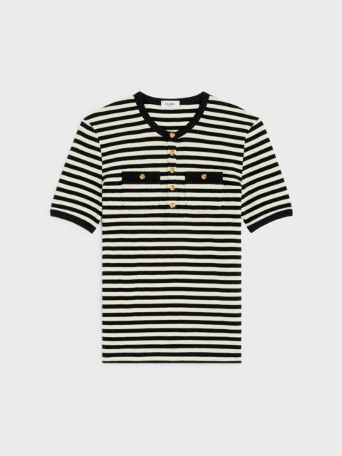 CELINE Marinière T-shirt in ribbed cotton jersey