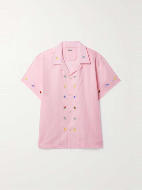BODE Tumbler embroidered cotton-poplin shirt