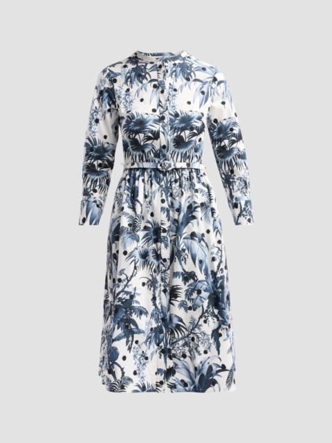 Oscar de la Renta Women's Printed Midi Shirtdress - Navy White