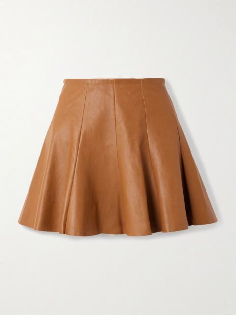 STOULS Mila paneled leather mini skirt Brown