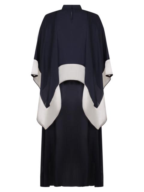 sacai LAYER SCARF MIDI DRESS | BROWN/ECRU