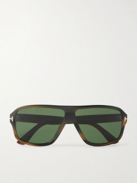 TOM FORD William 02 Aviator-Style Acetate Sunglasses Brown