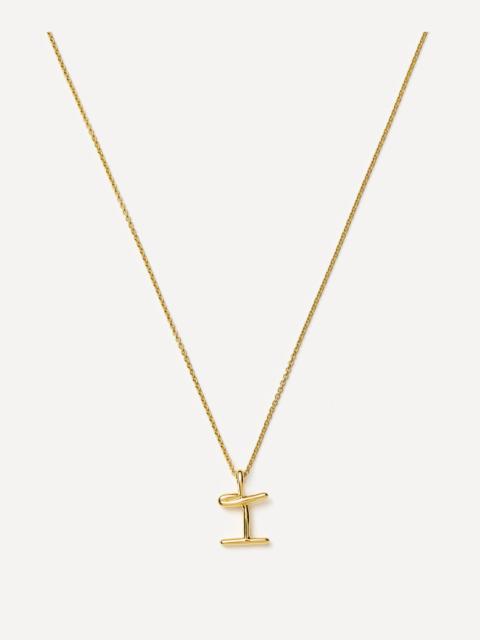 MISSOMA 18ct Gold-Plated Vermeil Silver Curly Molten Mini I Initial Pendant Necklace