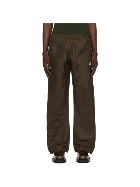 umbro Brown Mini Check Double Knee Trousers