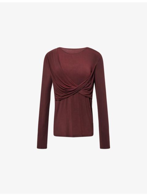 UMA WANG Twist Long-Sleeves Stretch-Woven Top