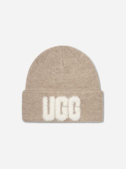UGG ® Women's Fuzzy ® Logo Beanie in Cream