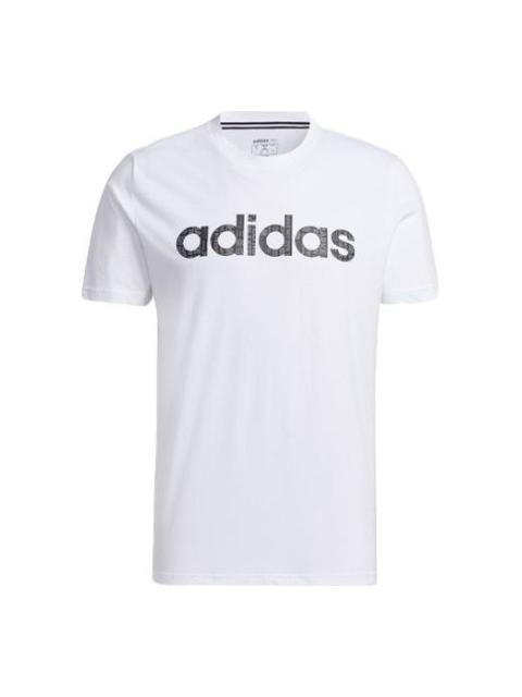 Men's adidas neo Logo Alphabet Printing Sports Short Sleeve White T-Shirt GP4880