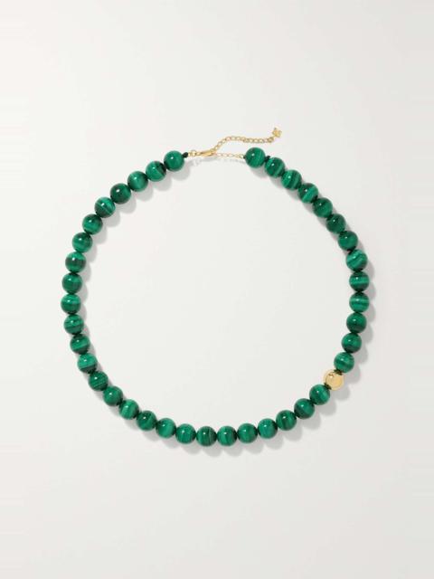 14-karat gold malachite necklace