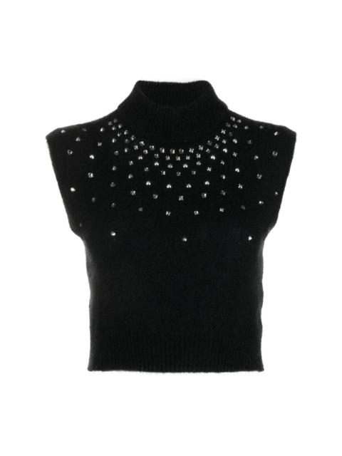 crystal-embellished knit top