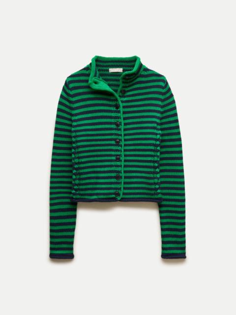 J.CREW Rollneck™ reversible cardigan in stripe