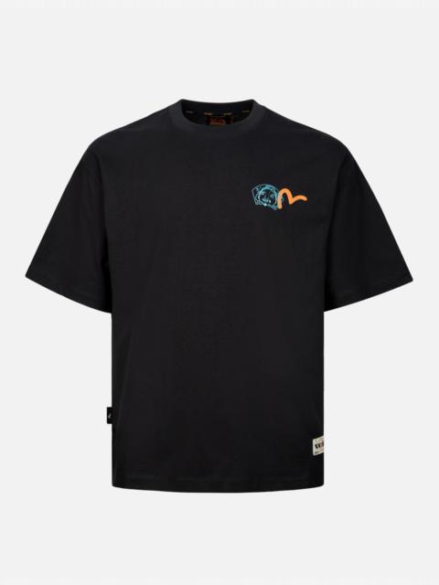 EVISU GODHEAD WITH SOCIAL MEDIA INSPIRED PRINT RELAX FIT T-SHIRT