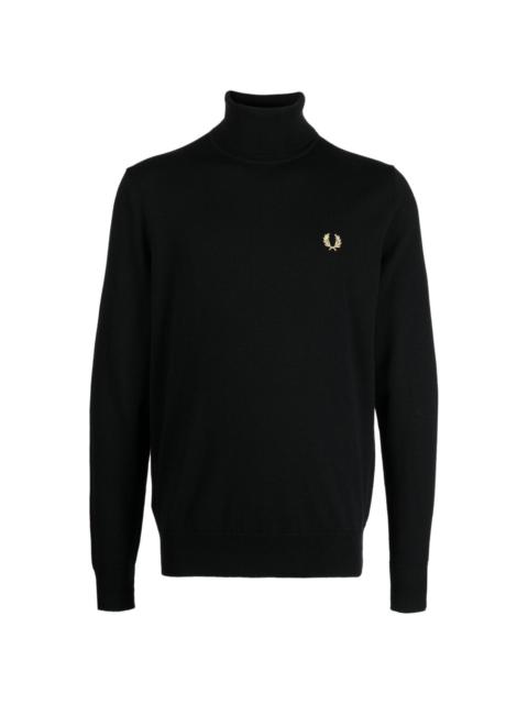 Fred Perry logo-embroidered roll-neck jumper