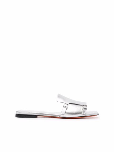 サンダル・ミュール SANTONI DAHLIA SLIDE SANDALS IN SMOOTH LEATHER Santoni Dahlia sandals | REVERSIBLE