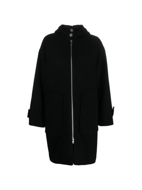 MSGM hooded zip-front mid-length coat