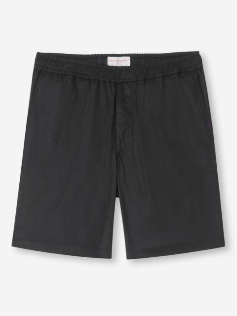 Derek Rose Men's Shorts Harris Lyocell Cotton Black