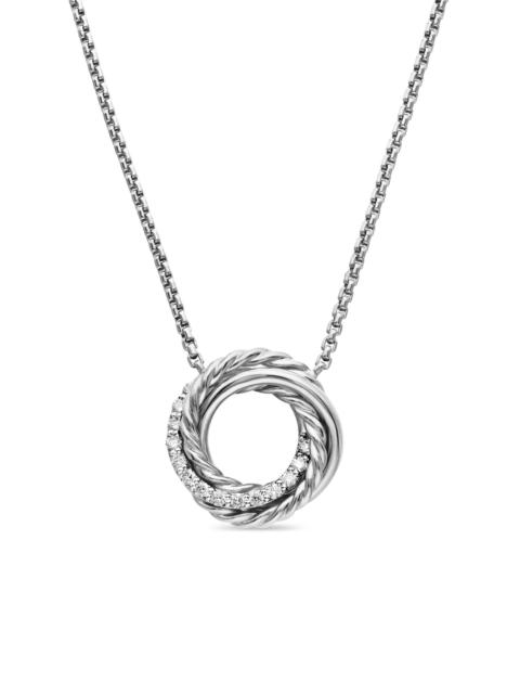 DAVID YURMAN Women's Crossover Pendant Necklace in Sterling Silver with Diamonds, 14.5mm - Silver