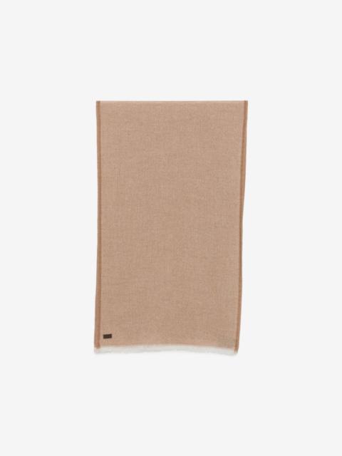 Canali herringbone frayed-edge scarf