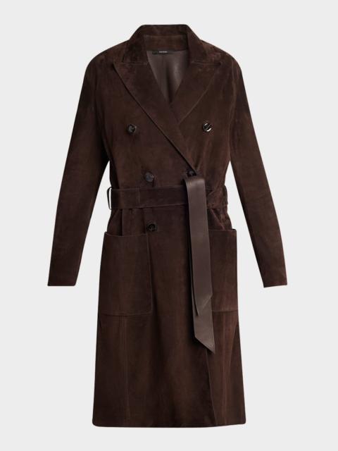 TOM FORD Suede Double-Breasted Coat