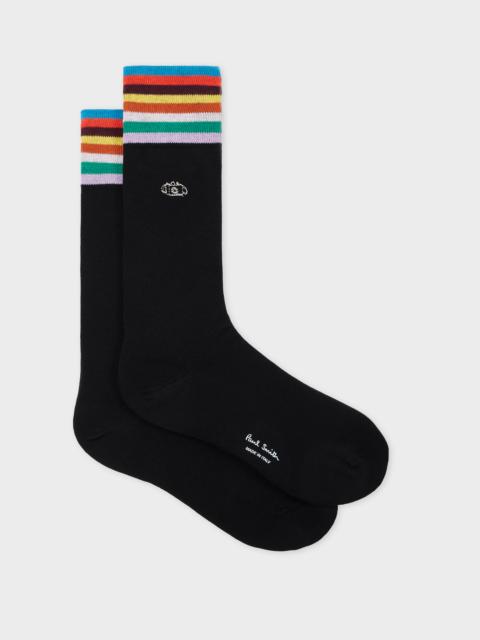 Paul Smith Black Embroidered Camera Socks