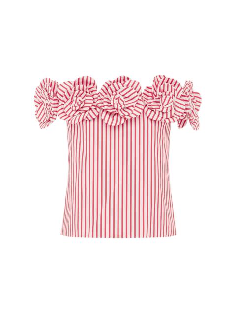 LEO LIN Mckayla Off-The-Shoulder Top red