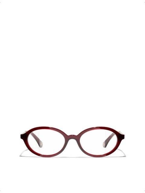 CHANEL CH3499HA Oval-Frame Metal Optical Glasses