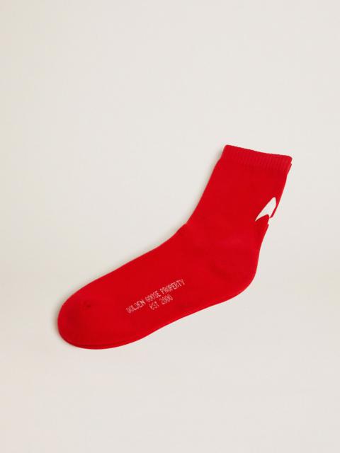 Golden Goose Red cotton socks with white Golden Goose star