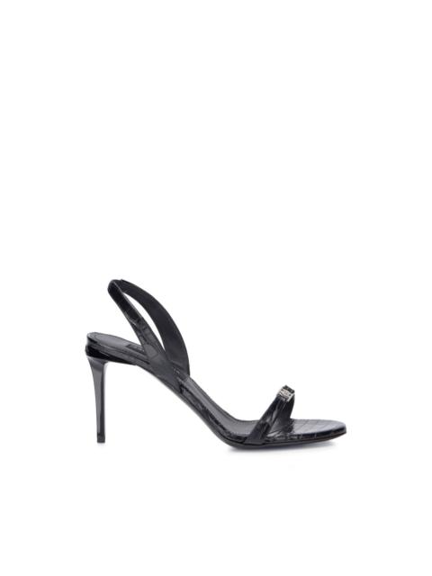 PHILIPP PLEIN croco-print hexagon-logo sandals