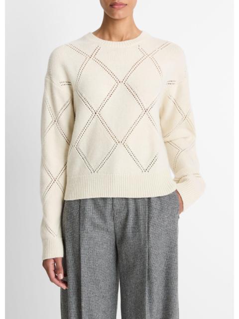 Vince Textured Argyle Italian Wool Sweater