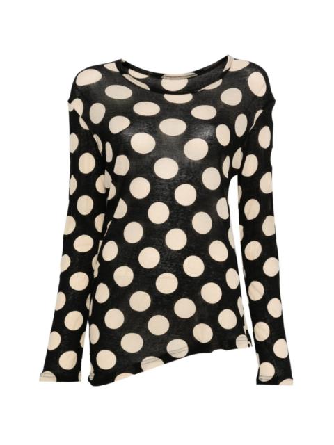Y's polka dot long-sleeve top