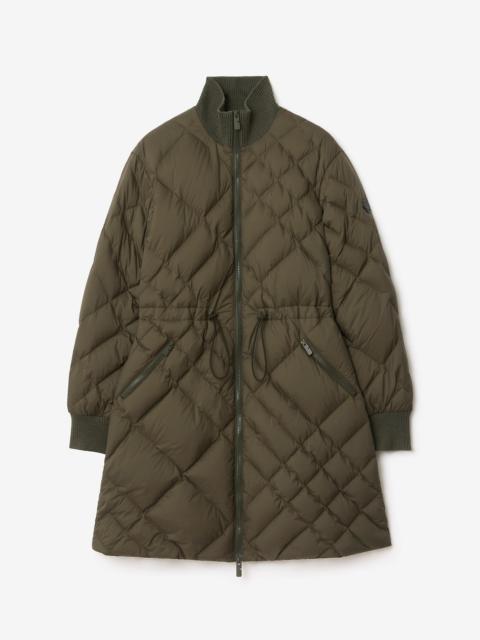 Burberry Check-stitch Nylon Danesbury Puffer Coat