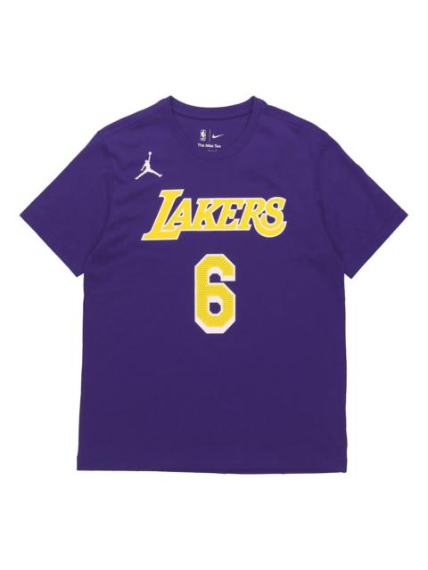 Jordan Air Jordan Los Angeles Lakers LeBron James 6 Casual Sports Basketball Short Sleeve Purple CV9987-557