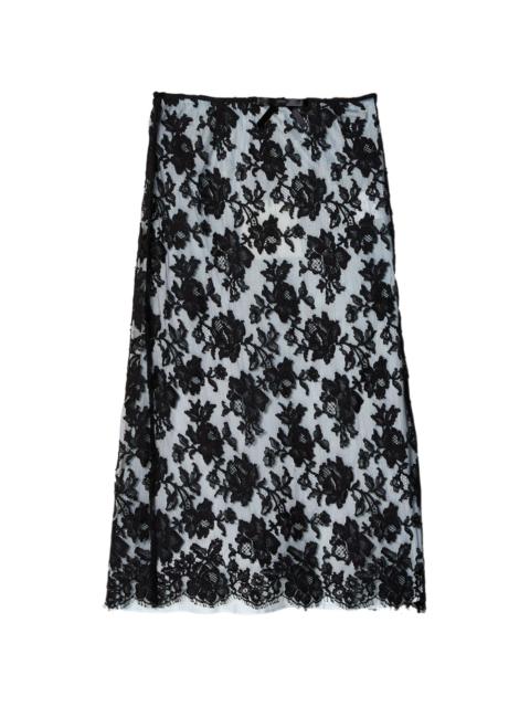 SHUSHU/TONG floral-lace midi skirt