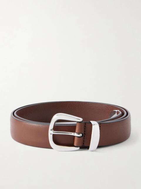 Anderson's 2cm Silver-Tone and Leather Belt