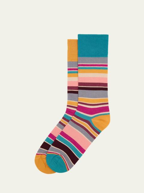 Paul Smith Men's Joao Odd Stripe Crew Socks
