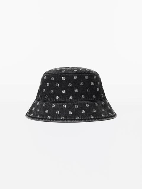 Alexander Wang CRYSTAL BUCKET HAT IN DENIM