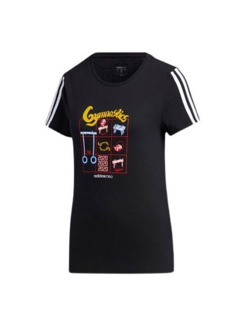 (WMNS) adidas neo Graphic T-shirt 'Black' GK1567