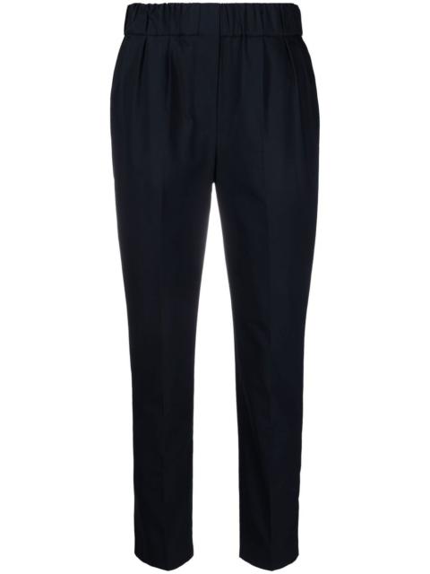 Brunello Cucinelli elasticated-waistband tapered trousers