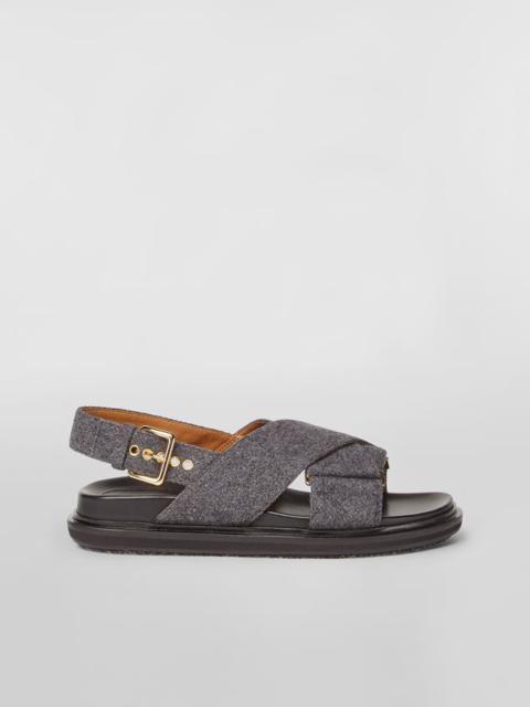 Marni CRISS-CROSS FUSSBETT IN GREY WOOL FELT