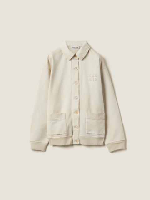 Miu Miu Garment-dyed cotton fleece blouson jacket