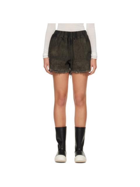 Rick Owens Gray Tower Denim Shorts