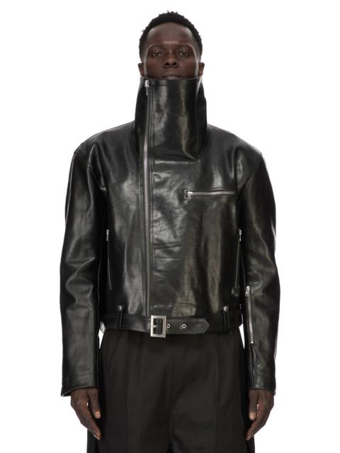 Rick Owens Black Temple Biker Jumbo Stooges Leather Jacket