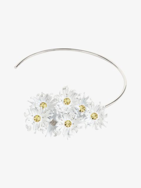 Givenchy DAISY TORQUE NECKLACE IN METAL AND ENAMEL WITH CRYSTALS