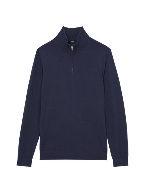 REISS Men's Blackhall Quarter-Zip Wool Sweater - Midnight Navy