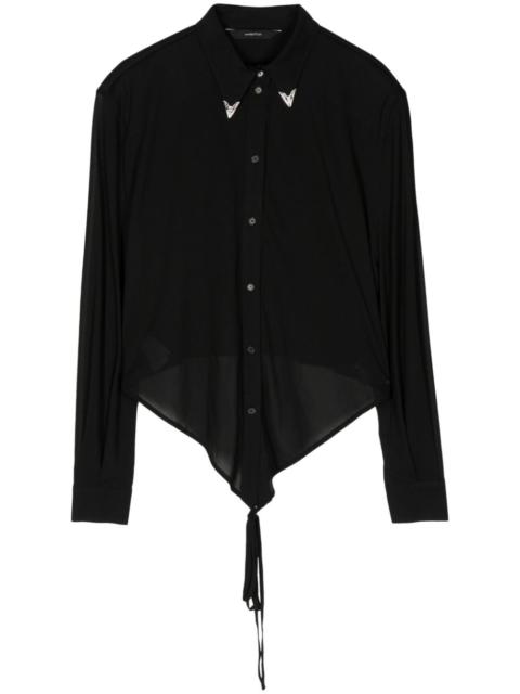 pushBUTTON collar-detail strap-detail shirt