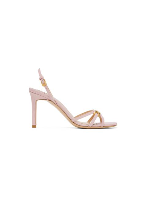 Pink Stamped Lizard Whitney Heeled Sandals