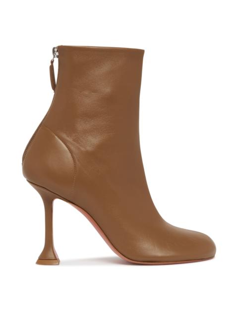 Amina Muaddi Iris 95 Brown Ankle Boots