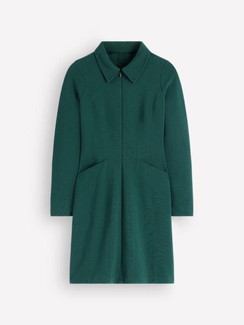 BODEN Nia Ottoman Long Sleeve Dress-Malachite green