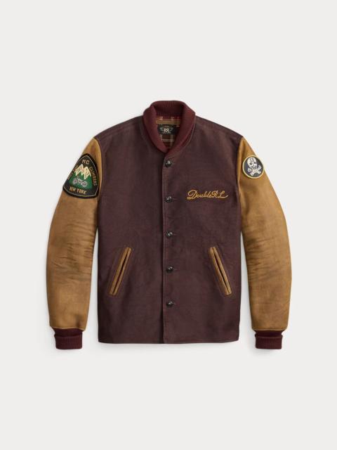 RRL by Ralph Lauren Leather-Sleeve Baseball Jacket